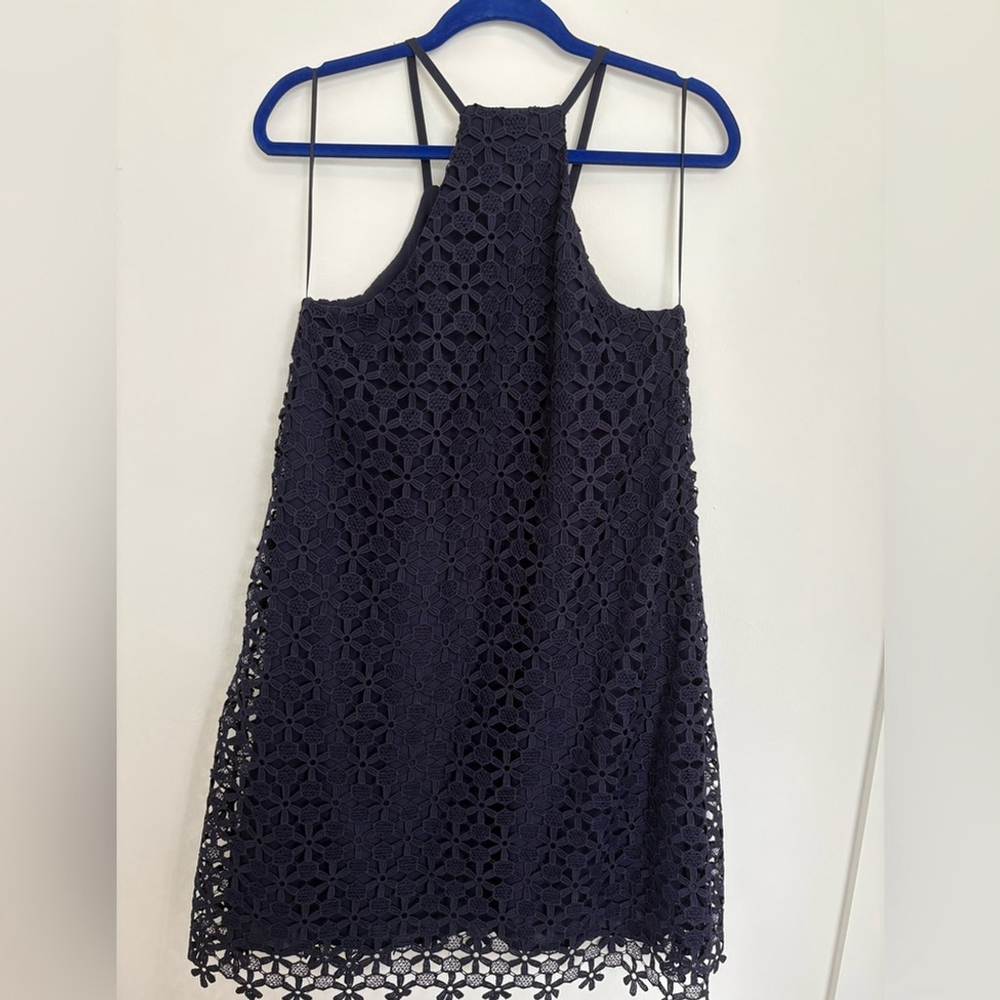 Chelsea 28 | Floral Lace Trapeze Halter Dress | Sz S | Double-Lined | EUC - Picture 5 of 6